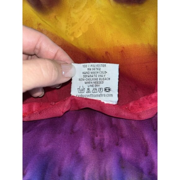 CYN Rainbow Kimono Cover Up Tunic Dress Artsy Boho Tassels Lace ONE SIZE - Picture 9 of 9